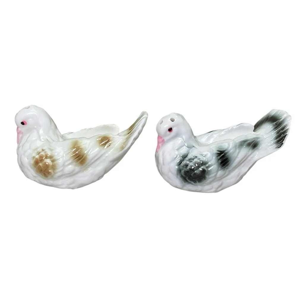 Vintage Ceramic Doves Birds Salt & Pepper Shaker Set Novelty‎ Animal